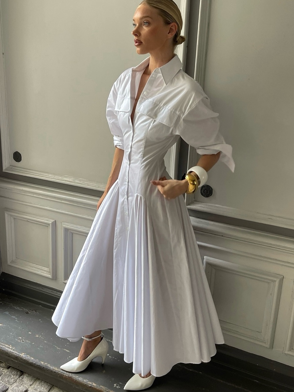 Helsa NWOT Godet Shirt Dress